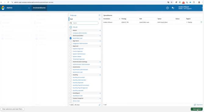 Aktivera Amili AutoCollect steg 1