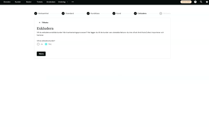 Aktivera Amili AutoCollect steg 8