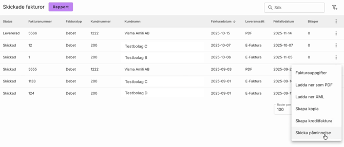 Skicka påminnelse i inexchange